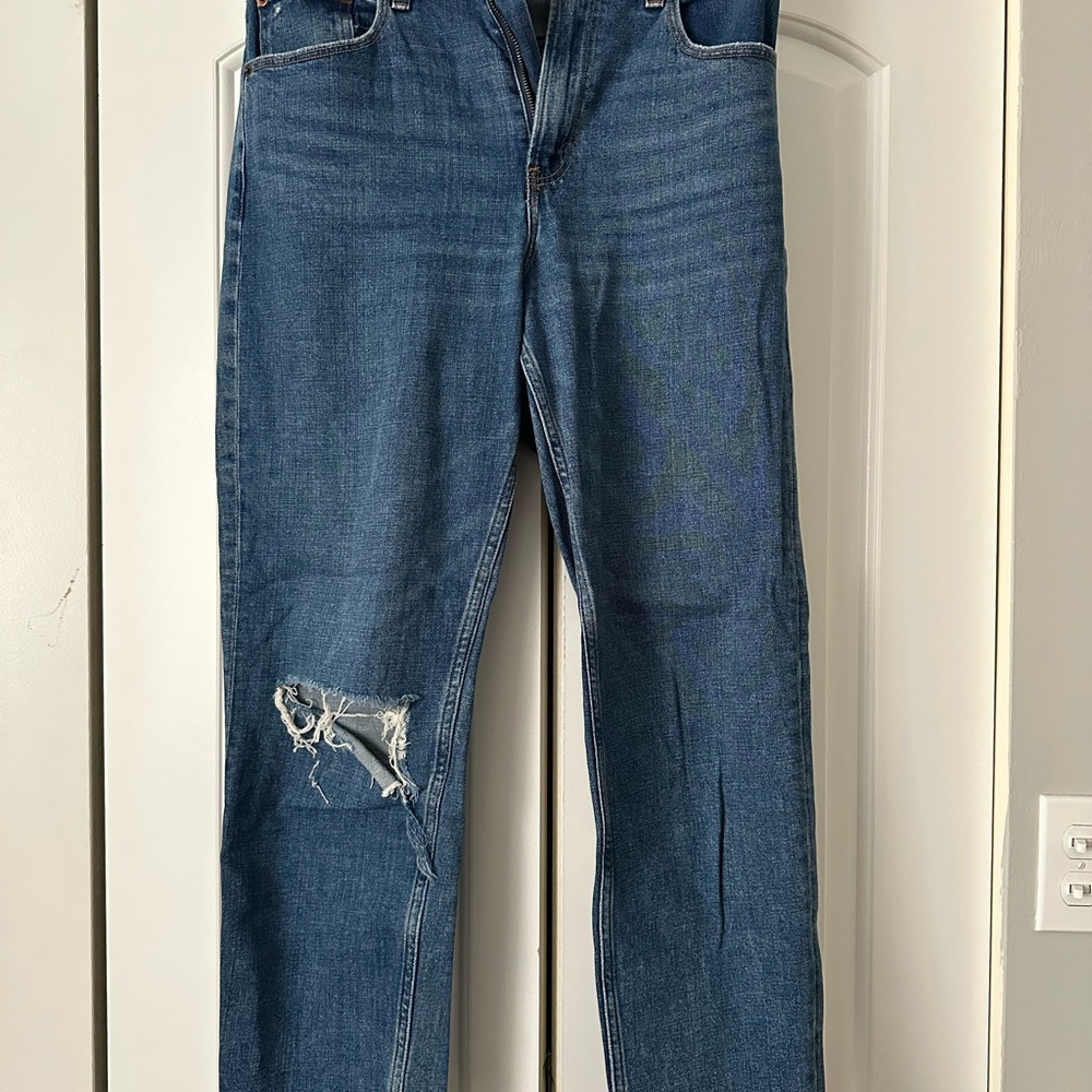 Abercrombie Blue Jeans with Distressed Detail